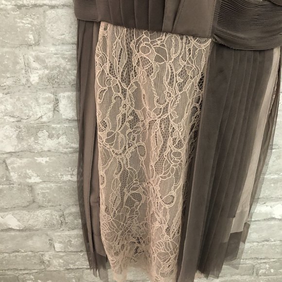 BCBGMaxAzria Pleated Contrast Lace Dress - Picture 7 of 8